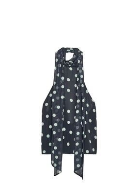 Zara dark navy polka dot top